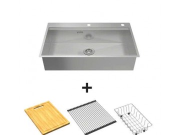 Chậu 1 hộc Inox 304 Hafele HS24-SSN1S-8650 - 567.20.637 (860x500x220mm) - Kèm phụ kiện